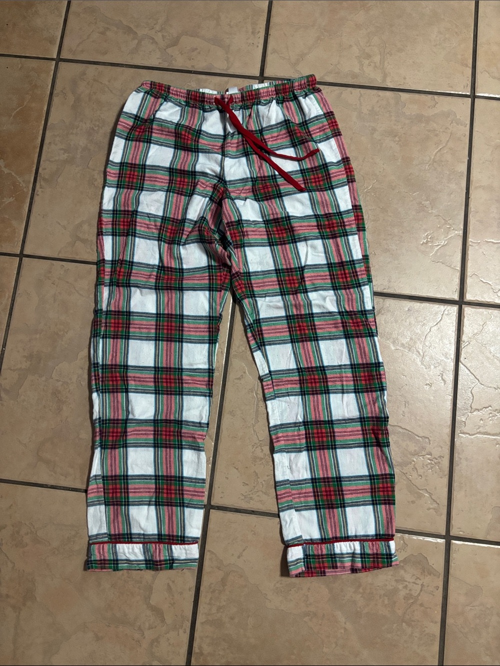 Target Women's Plaid Pajama Pants - White, Red, Green